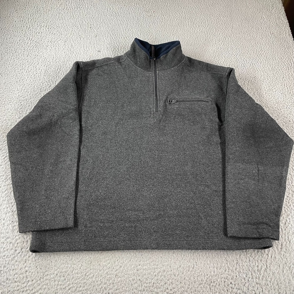 Vintage Gap Jacket Mens Size XL Fleece Pullover Sweater Dark Gray Blue 1/4 Zip *